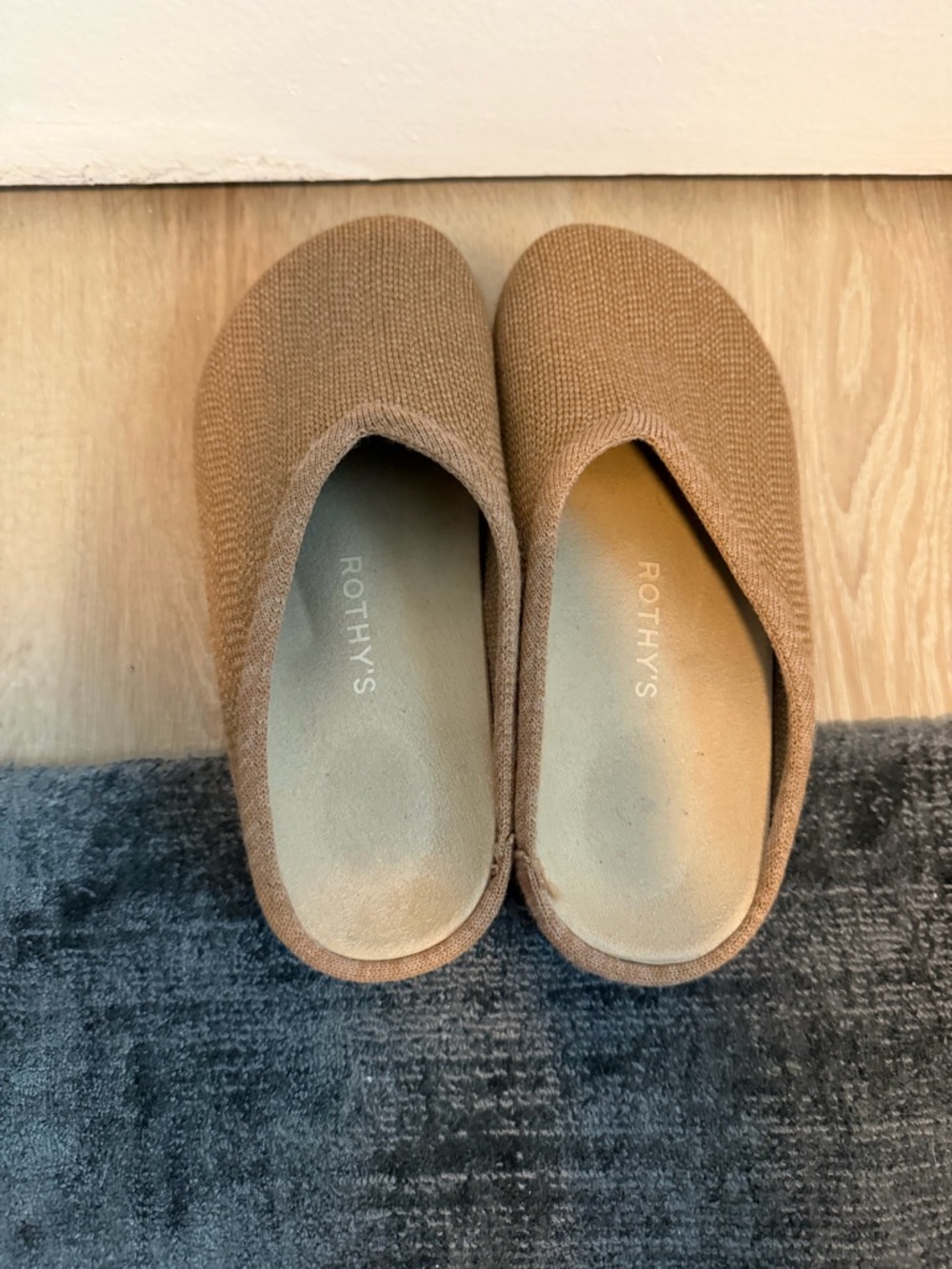 Rothy's Tan Knit Slip-On Flats